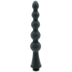 Rimba Latex Play - Anaal douche - Siliconen met 5 kogels voor op doucheslang - zwart