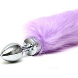 Rimba - Buttplug RVS Klein Met Vossenstaart - Lila