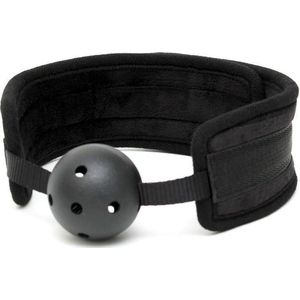 Rimba Bondage Play - Comfortabele ball gag - zwart - verstelbaar