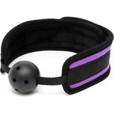 Rimba Bondage Play - Comfortabele ball gag - zwart/paars - verstelbaar