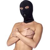 Rimba Bondage Play - Elastisch hoofdmasker van soepele stof met ball gag - zwart