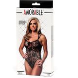 Visnet fantasie bodystocking - zwart