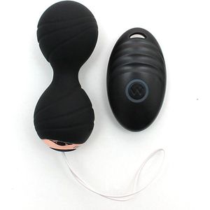Rimba Toys Rimba Cannes oplaadbare vaginaballen met remote control - zwart