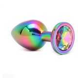 Rimba Toys PISA Rainbow RVS Buttplug met Sierkristal