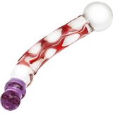 Rimba Sensual Glass Glazen Dildo Tania - transparant/rood/lila