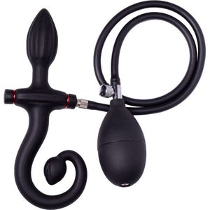 Inflatable Anal Plug With Handle And Pump Black