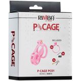 Rimba Toys - P-Cage PC01 - Kunststof Kuisheidskooi - Peniskooi - Chastity - Roze - Verkrijgbaar in 3 maten