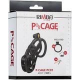 Rimba Toys - P-Cage PC01 - Kunststof Kuisheidskooi - Peniskooi - Chastity - Zwart - Maat L