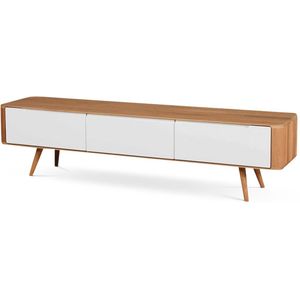 Gazzda Ena Lowboard Naturel - TV meubel - Hout - Massief Eiken - Wit - 180 cm