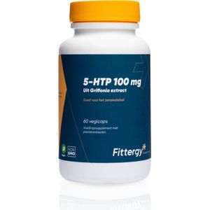 Fittergy Supplements - 5-HTP 100 mg uit Griffonia extract - 60 capsules - Griffonia Simplicifolia heeft een positieve invloed op de werking van het zenuwstelsel* - Kruiden - vegan - voedingssupplement