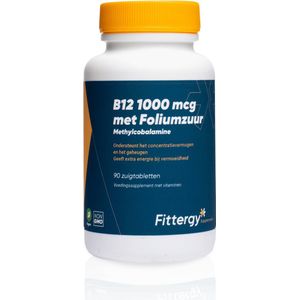 Fittergy Supplements B12 1000mcg Met Foliumzuur 90 zuigtabletten