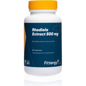Fittergy Supplements - Rhodiola 500 mg - 60 capsules - Gunstig voor de geestelijke veerkracht* - Kruiden - vegan - voedingssupplement