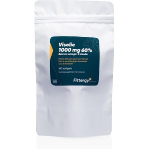 Fittergy Supplements - Visolie 1000 mg 60% pouche - 180 softgels - Choline ondersteunt de reinigende werking van de lever en de vetstofwisseling - Vetzuren - voedingssupplement