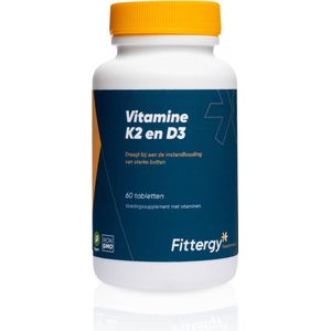 Fittergy Supplements - K2 45 mcg en D3 25 mcg Vegan - 60 tabletten - Vitaminen - vegan - voedingssupplement