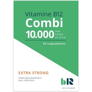 B12 Vitamins - B12 Combi 10.000 met Folaat en P-5-P - 60 tabletten - Vitamine B12 methylcobalamine, adenosylcobalamine, actief foliumzuur, actieve vitamine B6 - B12 Combi - vegan - voedingssupplement