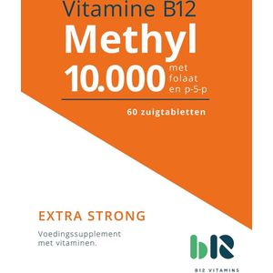 B12 Vitamins - B12 Methyl 10.000 - Vitamine B12 Methylcobalamine - 60 Tabletten - Vegan - Voedingssupplement