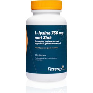 Fittergy L-Lysine 750 mg met zink 60 tabletten