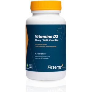 Fittergy Vitamine D3 75 mcg met zink  60 tabletten