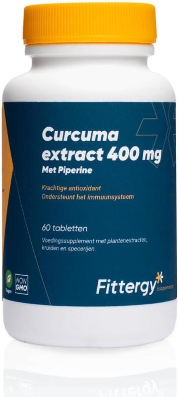Fittergy - Curcuma Extract - 400mg - Antioxidant - Met Zwarte Peper