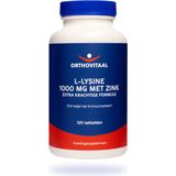 Orthovitaal - L-Lysine 1000 mg met Zink - 120 tabletten - Aminozuren - vegan - voedingssupplement