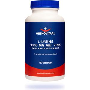 Orthovitaal - L-Lysine 1000 mg met Zink - 120 tabletten - Aminozuren - vegan - voedingssupplement