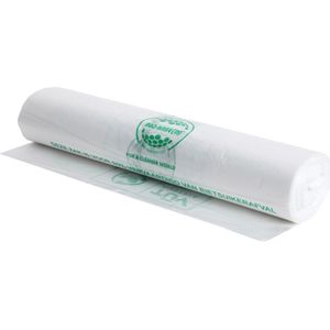Biobased afvalzakken 60 liter 61x80cm T25 wit - Doos 500 stuks