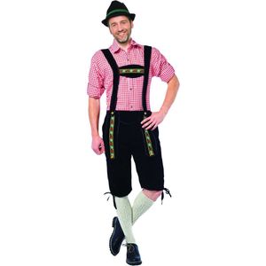 Tiroler lederhose verkleed broek/kostuum - voor heren - Oktoberfest - zwart - Carnaval