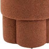 Poef Geneva - Bouclé Roest - Retro Poef Teddystof Koper - Rond Ø40cm