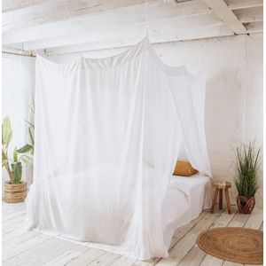 Deconet Bamboestof Klamboe - Chimai - L210x B160cm WIT - 2pers