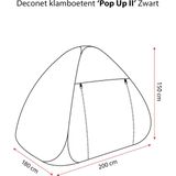 Deconet - Pop-up Klamboetent II - Zwart - Geschikt voor 2-persoonsbed