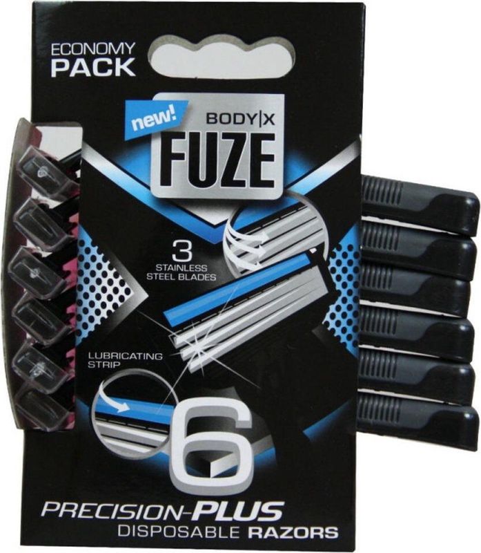 12x Body-X Fuze Men Triple Blades Wegwerpmesjes 6 stuks