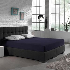 Home Care - Double Jersey - Hoeslaken - Donker Blauw - 80/90 x 200/220 cm