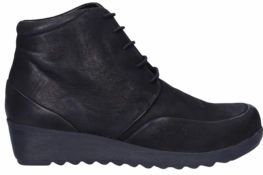 JJ Footwear - Ballou - Enkellaars - Zwart - Leer - Uitneembaar Voetbed