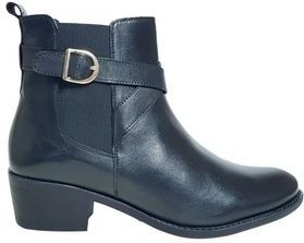 Custom Made - Pessac - Enkellaars - Zwart - Leer - Uitneembaar Voetbed