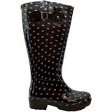 Wide Wellies - Regenlaars - Zwart Wit - Polka Dots