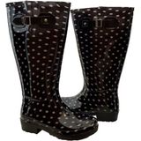 Wide Wellies - Regenlaars - Zwart - Wit - Polkadots - Rubberzool