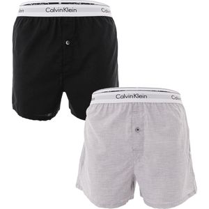 Calvin Klein Woven Boxers (2 pack) heren boxers wijd katoen zwart