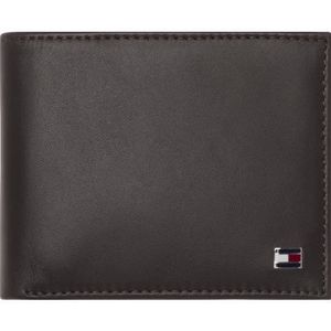 Tommy Hilfiger Heren portemonnee Eton Mini CC Wallet van leer, bruin, 11x9x2 cm (B x H x T)