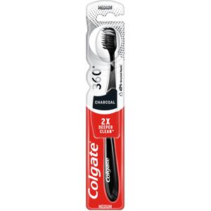 Colgate - 360 Houtskool Geïnfuseerde Tandenborstel - Medium - Actieve Houtskool