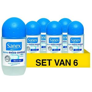 Sanex - Dermo Extra Control - Deoroller - 6x50 ml - Alcoholvrij