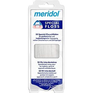 meridol Special Floss speciale vliegendraden, 50 stuks, verpakking van 2 (2 x 50 draden)