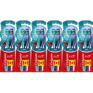 Colgate tandenborstel / 360 Advanced Medium - 6 Dubbelpakken 1+1