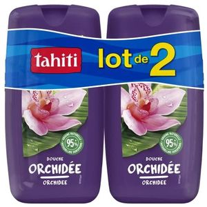 TAHITI - Douchegel Origines ontspannend, orchideeëngeur van 95% natuurlijke oorsprong, pH-neutraal, 250 ml – 2 flessen