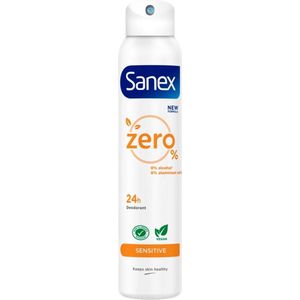 6x Sanex Deodorant Spray Zero% Sensitive Skin 200 ml