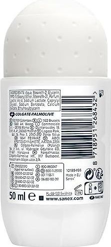 6x Sanex Deoroller Zero% Sensitive Skin 50 ml