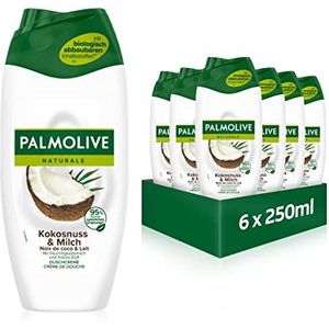 Palmolive Douchegel Naturals Kokosnoot & Melk 6 x 250 ml - crèmedouche met vochtmelk en kokosgeur
