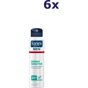 Sanex Men Dermo Sensitive Deodorant Spray - 6 x 200 ml