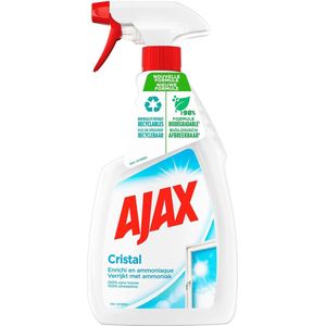 AJAX - Ajax glasreiniger-spray – voor 100% spoorvrije ruiten – nieuwe formule 98% biologisch afbreekbaar – spuitfles 750 ml (recyclebare fles)