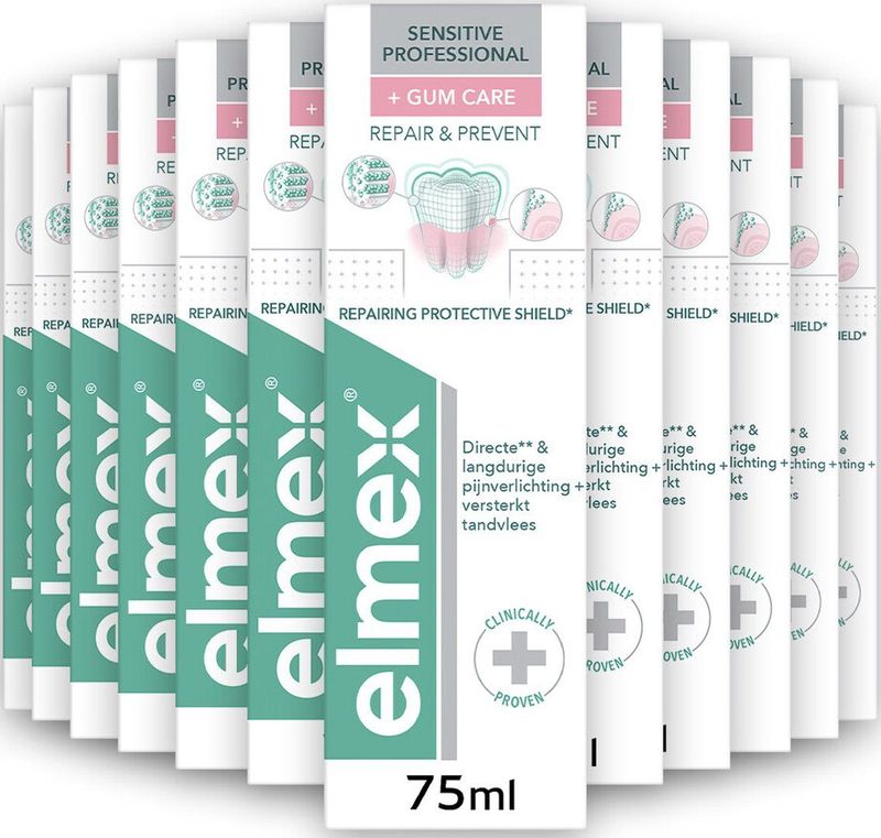 12x Elmex Tandpasta Sensitive Professional Gum Care 75 ml