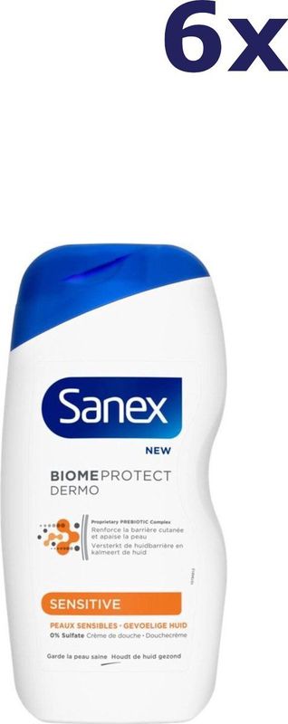 6x Sanex Douchegel Dermo Sensitive 500 ml